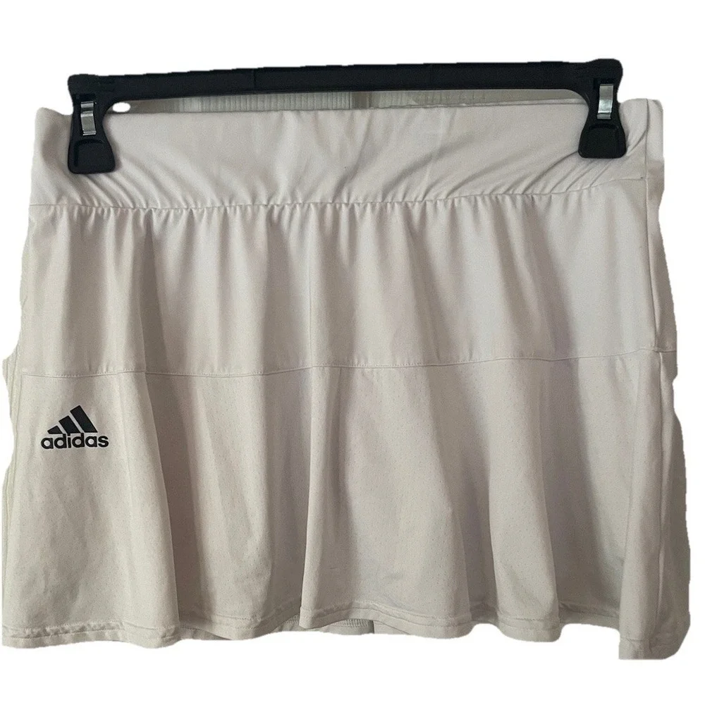 Adidas Aeroready White Tennis Golf Skort‎ Skirt Built In Shorts Women's Large L